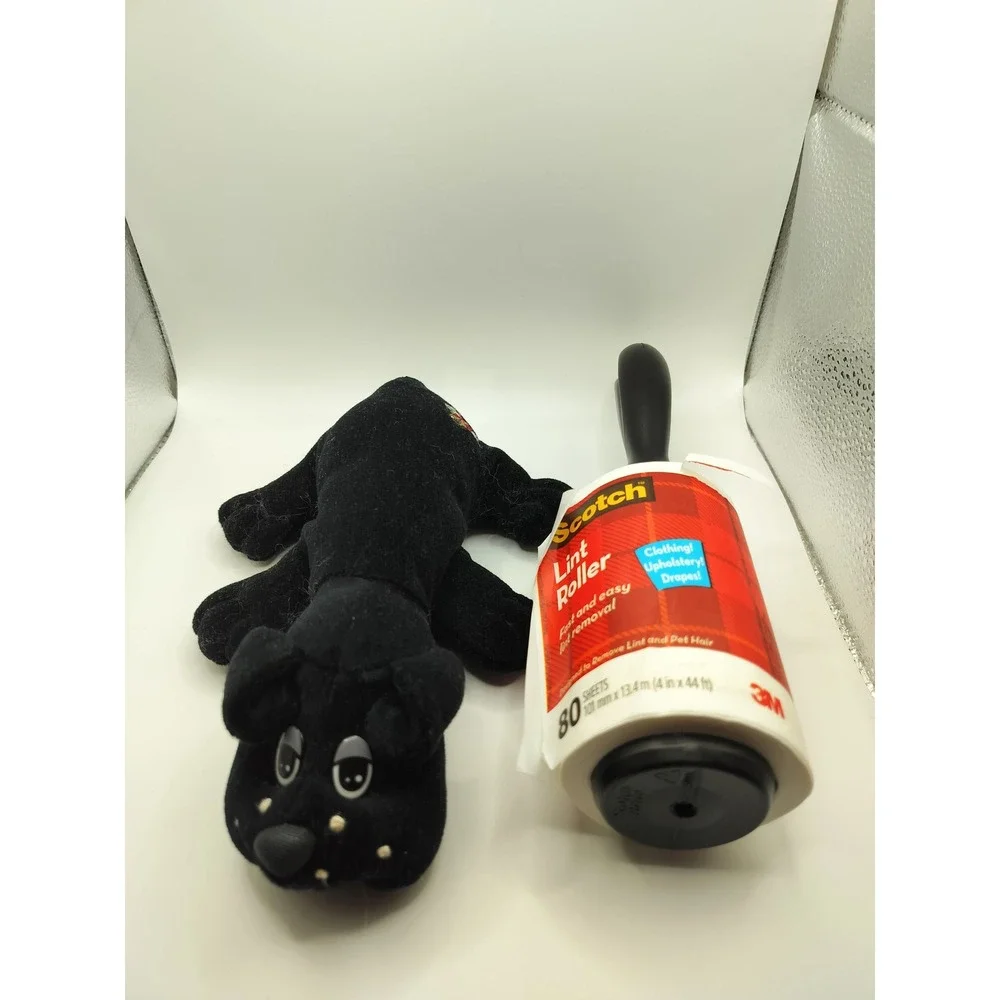 Vintage 1984 Pound Puppies Black Plush Dog Toy Small Irwin Toy Ltd Retro 80s - Picture 4 of 4